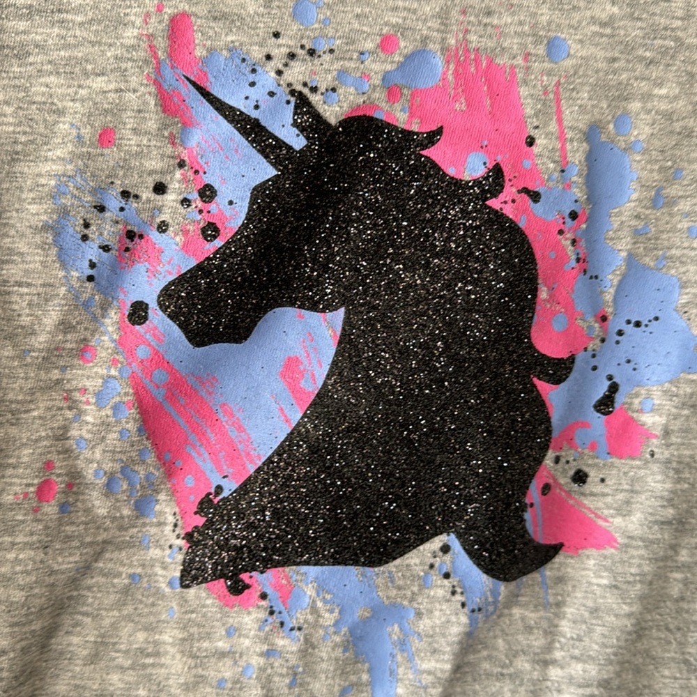 Justice Girls EDF Best Graphic Tee unicorn Sz 8 - Picture 2 of 3